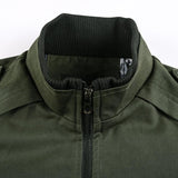 Men Fit Bomber Jacket Windbreaker Moto Street Coat Men's Clothing Youth Cotton Jacket Slim Stand Collar Solid Color Overalls Male