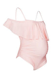 Women Plus Size Swimwear One-Pieces Sexy Ruffles Slim Triangle One-Piece Swimsuit for Women