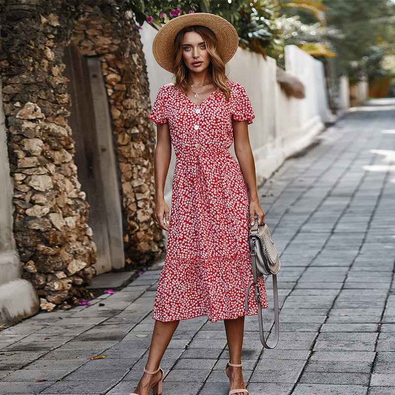 Beth Dutton Outfits Spring/Summer Floral Red Dress Dress