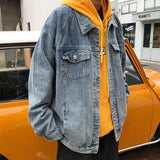 Spring Denim Men's Business Shirt Jacket Plus Size Loose Fashion Brand Top Men Denim Jacket