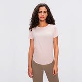 Moisture Wicking Shirts Spring/Summer Yoga Short-Sleeved T-shirt Women's Quick-Drying Breathable and Loose Vest Blouse