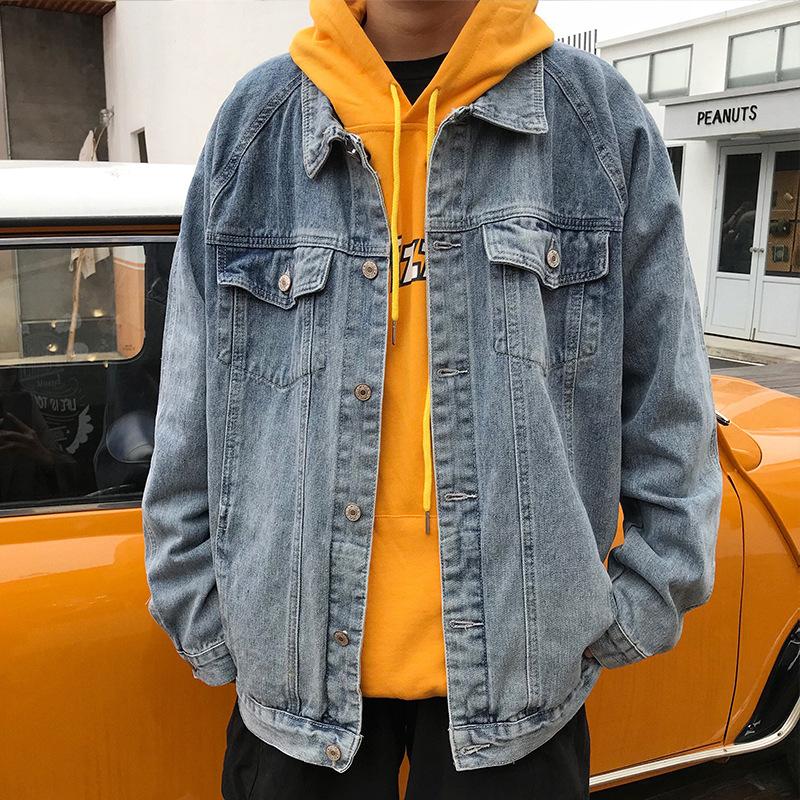 Spring Denim Men's Business Shirt Jacket Plus Size Loose Fashion Brand Top Men Denim Jacket