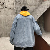 Spring Denim Men's Business Shirt Jacket Plus Size Loose Fashion Brand Top Men Denim Jacket