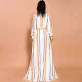 Bohemian Beach Dress White Chiffon Floral Print Slit