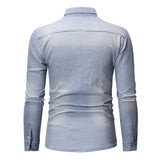 Work Shirts Spring Men's Double Pocket Men's Casual Denim Shirt