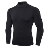 Moisture Wicking Shirts Men's Workout Long Sleeve High Elastic Tight Quick Drying Clothes Running Training Wear