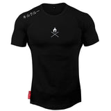 jogging shorts for men Slim Fit Muscle Gym Men Shorts Running Workout Elastic Slim Fit round Neck Short Sleeve