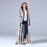 Muslim Women Stylish Kashibo Abaya Muslim Ladies Long Gown Islamic Clothing Jilbab Jalabiya Fashion Long Sleeve Plaid Button Dress