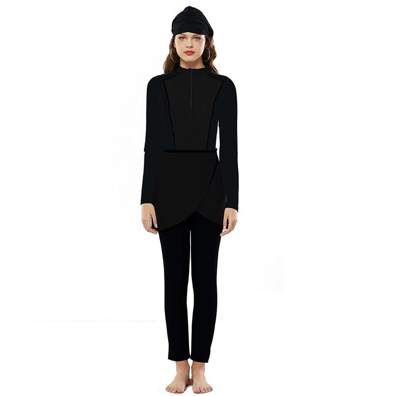 Burkini Muslim Swimwear Solid Color Fashion Swimsuit