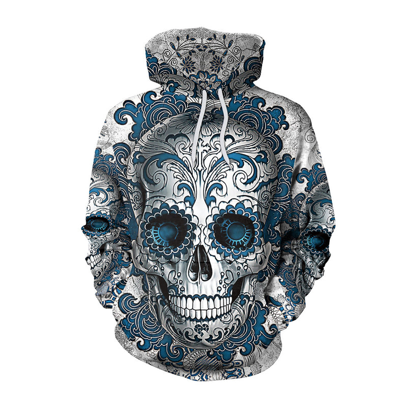 Skeleton Hoodie 3D Printed Fashion Skull Long Sleeve Hooded Sweater