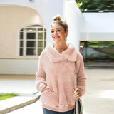 Women Sherpa Jacket Autumn and Winter Women's Solid Color Lambswool Long Sleeve Women's Sweater Top