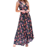 Women Bohemian Dress Little Daisy Slim-Fit Floral Midi Strap Dress