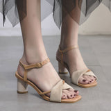 Nude Chunky Heel Sandals