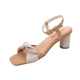 Nude Chunky Heel Sandals