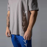 jogging shorts for men Slim Fit Muscle Gym Men Shorts Fitness Short Sleeve Sports Leisure Spring and Summer round Neck