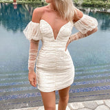 Women Summer Dresses Mini Dress Summer Women's Sequin Skirt Dress Summer