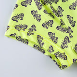 Strawberry Print Butterfly Print Mini  Dress Retro Dress