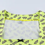 Strawberry Print Butterfly Print Mini  Dress Retro Dress