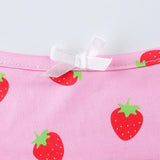 Strawberry Print Butterfly Print Mini  Dress Retro Dress