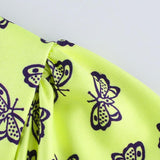 Strawberry Print Butterfly Print Mini  Dress Retro Dress