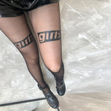 Women's Legging Spring/Summer English Letter Romper Stockings Sexy Socks for Women