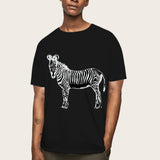 Zebra T Shirt Crew Neck Stripes