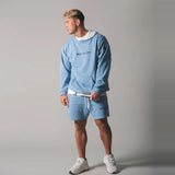 jogging shorts for men Slim Fit Muscle Gym Men Shorts Muscle Bros Autumn Sports Casual Pullover Outdoor Running Workout Long Sleeve T-shirt
