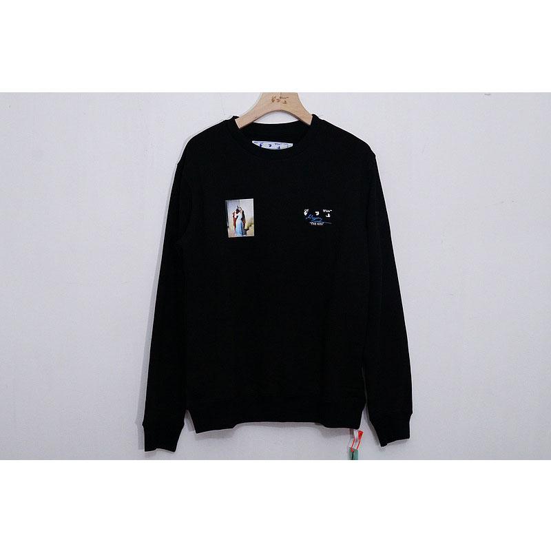 Off White Sweatshirts round Neck Sweater Men Splash Ink Arrow Print Owt Casual Fashionable