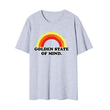 Beth Dutton Outfits Golden State of Mind Rainbow Printing Pattern Cotton Short Sleeve T-shirt
