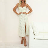 Homecoming Dresses Summer Women's Clothing Sexy Fashion Floral Pleated Lace-up