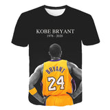 In Memory of Kobe T Shirt Summer T-shirt Men's round Collar Short-Sleeve T-shirt