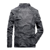 Tactics Style Men Outdoor Windproof Coat Men Casual Jacket Men's Jacket Vintage Denim Outer Solid Color