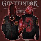 Harry Potter Slytherin 3D Digital Printing Sweater Cosplay Casual Zipper Hoodie