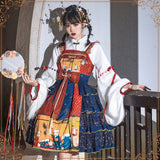 Gothic Lolita Harajuku Style Clothing Sakura Aciclovir Gel Lolita Floating World Book JSK Lolita Dresses