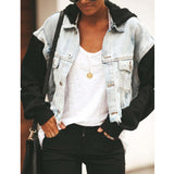 Beth Dutton Outfits Women's Cowboy Coat Ripped Tassel Patchwork Denim Jacket Jacket