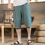 Linen Pants Straight Leg Pants Summer Simplicity Japanese Shorts Casual