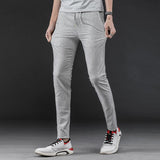 Linen Pants Straight Leg Pants Drawstring Lightweight Elastic Beach Pants Men's Casual Pants Summer Elastic Waist