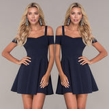 Homecoming Dresses Summer Strap Stitching Solid Color Dress Women's Dress Midi Dress