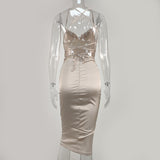 Women Summer Dresses Midaxi Dresses Fashion Women's Wear Sexy Backless Satin Dress Summer
