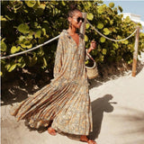 Beth Dutton Bohemian Dress Winter Autumn Midi Dresses Small Floral Dress Beach Dress