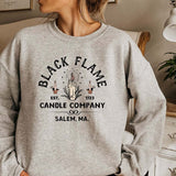 Halloween Costumes Black Flame Pumpkin Printed Crew Neck Sweatshirt Female