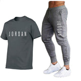 Men′s Athletic Tracksuit Sweat Suits for Men Outfits Spring Autumn Men's Casual Short Sleeve T-shirt Cotton Short Sleeve Sports Trousers Printing Suit
