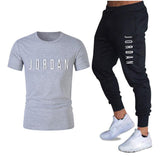 Men′s Athletic Tracksuit Sweat Suits for Men Outfits Spring Autumn Men's Casual Short Sleeve T-shirt Cotton Short Sleeve Sports Trousers Printing Suit