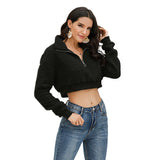 Women Sherpa Jacket Autumn and Winter Lamb Wool Short Coat Plush Pullover Sweater Top