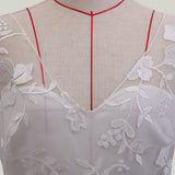 See through Wedding Dress Women's Dress Deep V Long Sleeve Formal Dress