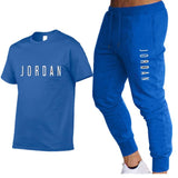 Men′s Athletic Tracksuit Sweat Suits for Men Outfits Spring Autumn Men's Casual Short Sleeve T-shirt Cotton Short Sleeve Sports Trousers Printing Suit