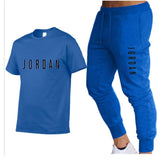 Men′s Athletic Tracksuit Sweat Suits for Men Outfits Spring Autumn Men's Casual Short Sleeve T-shirt Cotton Short Sleeve Sports Trousers Printing Suit