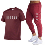 Men′s Athletic Tracksuit Sweat Suits for Men Outfits Spring Autumn Men's Casual Short Sleeve T-shirt Cotton Short Sleeve Sports Trousers Printing Suit