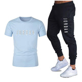 Men′s Athletic Tracksuit Sweat Suits for Men Outfits Spring Autumn Men's Casual Short Sleeve T-shirt Cotton Short Sleeve Sports Trousers Printing Suit