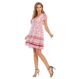 Beth Dutton Bohemian Dress Summer Spring Midi Dresses Vacation Beach Dress Bohemian Short Skirt